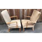 Pair Oak Arm Chairs